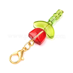 5 pieza de decoraciones colgantes de vidrio de tulipán&nbsp;HJEW-JM04155