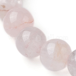 Pulsera elástica con cuentas de tortuga turquesa sintética y redonda de cuarzo rosa natural para mujer&nbsp;BJEW-JB09700-02
