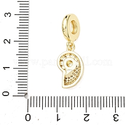 Messing Micro Pave klare Zirkonia Meerestier europäische Anhänger&nbsp;LS-KK-B159-04G-03
