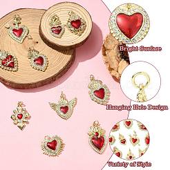 10 pz 10 stili pendenti in ottone grado aaa zirconia cubica&nbsp;KK-CJ0003-07