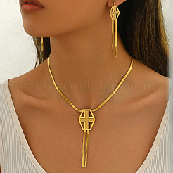 Edelstahl-Kreuzquasten-Halsketten- und Ohrring-Sets für Damen&nbsp;BL3761