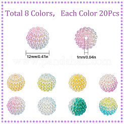 160pcs 8 Farben nachgemachte Perlenacrylperlen&nbsp;OACR-SC0001-16