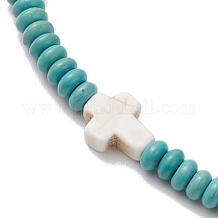 Stretch-Armbänder aus synthetischen türkisfarbenen Perlen für Frauen und Männer&nbsp;BJEW-JB11293-01