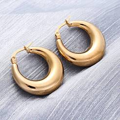 Orecchini a cerchio grandi in acciaio inossidabile 304 con placcatura sotto vuoto in PVD per donna&nbsp;EJEW-F280-06C-G
