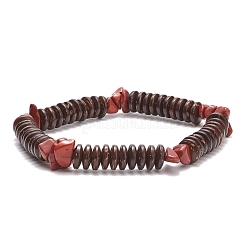 Bracelet extensible en pierres précieuses naturelles et perles de noix de coco pour femme&nbsp;BJEW-JB08407