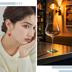 120 pièce 4 styles 316 anneaux de breloquese de verre à vin en acier inoxydable chirurgical&nbsp;STAS-BBC0009-37G