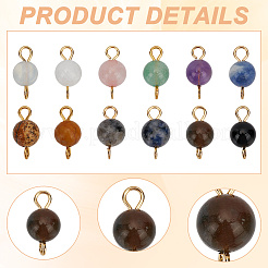 96 Stück 12 Farben natürliche und synthetische gemischte Edelstein-Anschluss-Charms&nbsp;PALLOY-HY00039