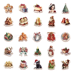 50 Stück/Set selbstklebende Weihnachtsaufkleber aus PVC.&nbsp;PW-WGE1BF0-01