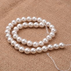 Runde Klasse a Muscheln Perle Stränge&nbsp;BSHE-M027-6mm-28