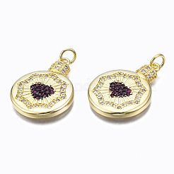 Pendentifs avec zircon cubiques à micro-pavés en laiton&nbsp;ZIRC-N039-148B-NF