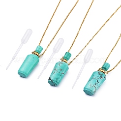 Colliers pendentif bouteille de parfum howlite naturel&nbsp;NJEW-I239-03