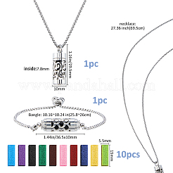 Edelstahl-Boxkette mit hohler Säule und Parfümflaschen-Anhänger&nbsp;SJEW-FH0001-05