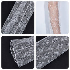 2 Paar 2 Stil elegante Blumenmuster Polyester Spitze Arm Ärmel&nbsp;AJEW-CP0001-43
