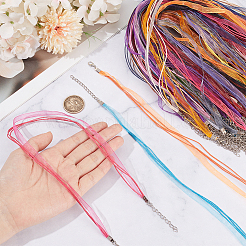 100 pieza de cordón encerado de 20 colores y cinta de organza para hacer collares&nbsp;NCOR-CY0001-01