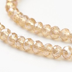 Chapelets de perles en verre électroplaqué&nbsp;LS-EGLA-D020-6x4mm-49