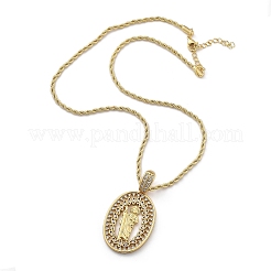 Messing-Halsketten mit Zirkonia-Anhänger für Damen&nbsp;NJEW-U034-01C-G