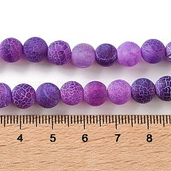 Chapelets de perles en agate naturelle altérée mate&nbsp;G-F374-8mm-01