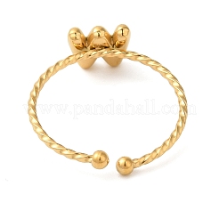 Anillos de puño abiertos de acero inoxidable 304&nbsp;RJEW-K261-02G-W