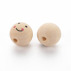 Gedruckte europäische Naturholzperlen&nbsp;WOOD-T019-13B-02