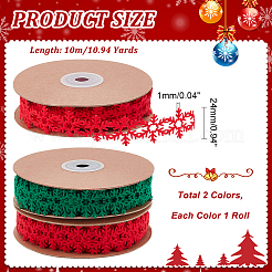 2 Rolle 2 Farben Weihnachts-Schneeflocken-Filzspitzenbesatz&nbsp;OCOR-PH0003-94