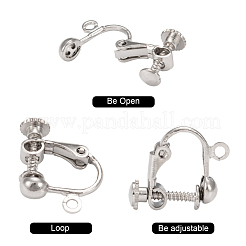 Messing zum Anschrauben Clip-On Ohrring baumelnde Charms Anhänger Einstellung Zubehörse&nbsp;KK-M019-01P