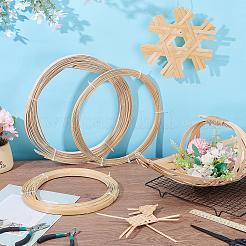 Tiras planas de mimbre de bambú natural&nbsp;DIY-WH0308-584A