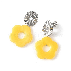 Boucles d'oreilles pendantes en acrylique et acier inoxydable 304&nbsp;EJEW-JE07447-01