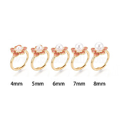 Blume Messing Emaille verstellbare Ringe Einstellung&nbsp;KK-T079-17G