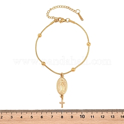 Bracelets à breloques en acier inoxydable 304 de style chapelet catholique&nbsp;SA-CBA7739-01G