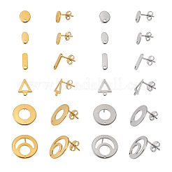 48 stücke 12 stile 201 edelstahl stud ohrring Zubehörse&nbsp;EJEW-TA0001-06
