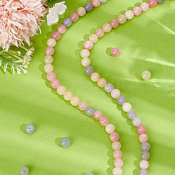 2 Strang natürliche weiße Jade-Imitationsperlen aus Morganit&nbsp;G-PA0002-41