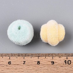 Perles torsadées en acrylique opaque floquées&nbsp;OACR-T030-14M-B