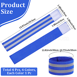 4 Stück 4 Farben Polyester reflektierende Lichtarmbänder&nbsp;AJEW-CN0005-22