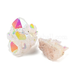 Ornements de grappe de cristal de quartz druzy naturel galvanisé&nbsp;RABO-PW0001-179A