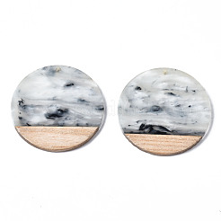 Pendentifs en résine transparente et bois de noyer&nbsp;RESI-T035-25-A01