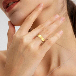 18 pièce 6 styles 201 supports de bague rainurés en acier inoxydable&nbsp;RJEW-SC0001-30G