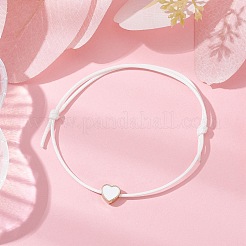 Braccialetto con perline intrecciate a forma di cuore in smalto&nbsp;BJEW-JB09739-01