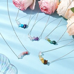 Collares colgantes con chips de piedras preciosas de color degradado&nbsp;NJEW-JN05073