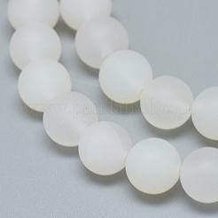 Bianco naturale agata fili di perline&nbsp;G-D0005-28-8mm