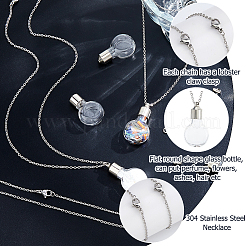 DIY-Sets zur Herstellung von Halskettenanhängern aus Edelstahl 304 und Glasflaschen&nbsp;DIY-HS0001-59C