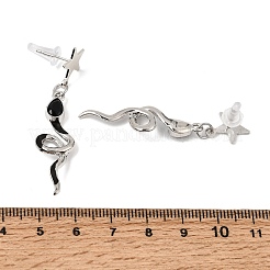 Pendientes colgantes de aleación con detalles de vidrio soplado hechos a mano.&nbsp;LA-CBA71FC-01P-B