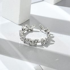 Anillos de puño con circonita cúbica transparente y forma de mariposa&nbsp;RJEW-G337-15P