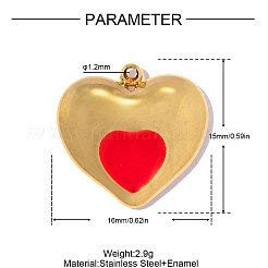 Pendentifs en acier inoxydable 304 émaillés&nbsp;STAS-OY017-76G
