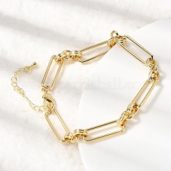 Rechteckige Armbänder aus Messinggliederkette für Damen&nbsp;BJEW-F531-03G