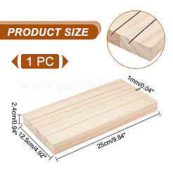 Porte-carte d'affichage de boucle d'oreille rectangulaire en bois à 3 fente&nbsp;WOOD-WH0042-09