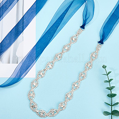 Ceinture de mariée en métal avec strass en cristal et œil de cheval pour robe de mariée&nbsp;AJEW-WH20080-65B-S