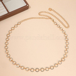 Anneau en alliage avec strass et chaîne à maillons pour la taille et le ventre pour femmes&nbsp;FS-WG46C0E-03