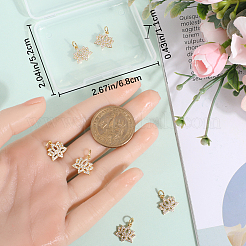 6 Stk. Messing Micro Pave klar Zirkonia Charms&nbsp;ZIRC-BBC0002-18