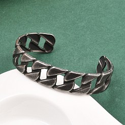 Bracelets manchettes en acier inoxydable chirurgical 316&nbsp;BJEW-C125-08AS