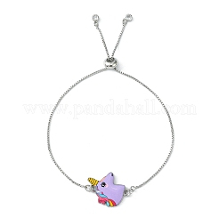 Gestellplattierung Messingkastenkette Schieberarmbänder&nbsp;MAK-YW0001-04P